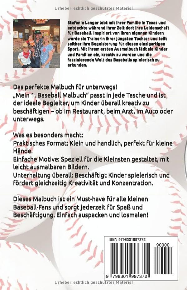 Mein Mini Baseball Ausmalbuch AMZON LINK IN BESCHREIBUNG