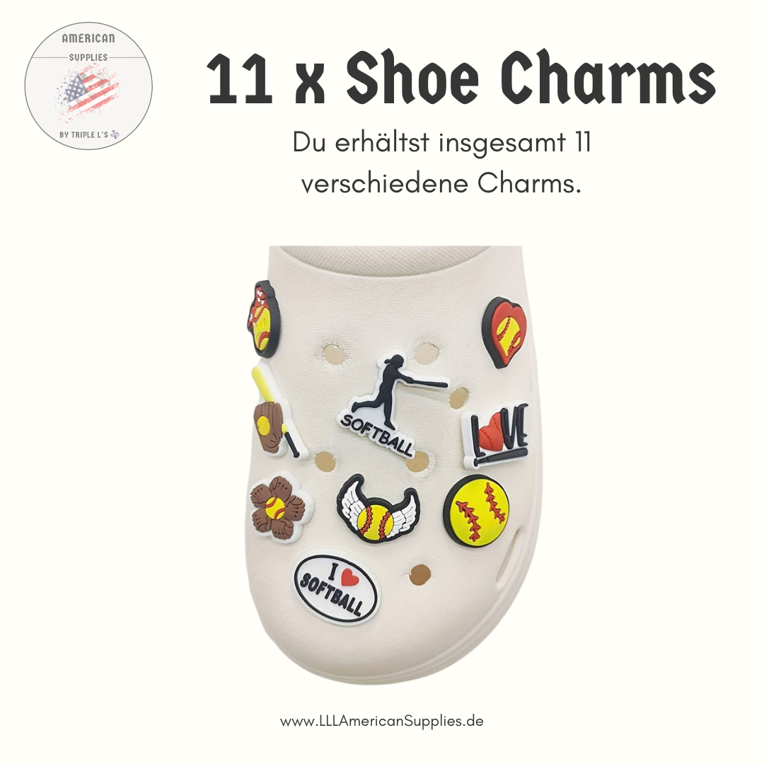 Softball Schuhdekorations-Charms, Schuh Accessoires, Taschen Accessoires