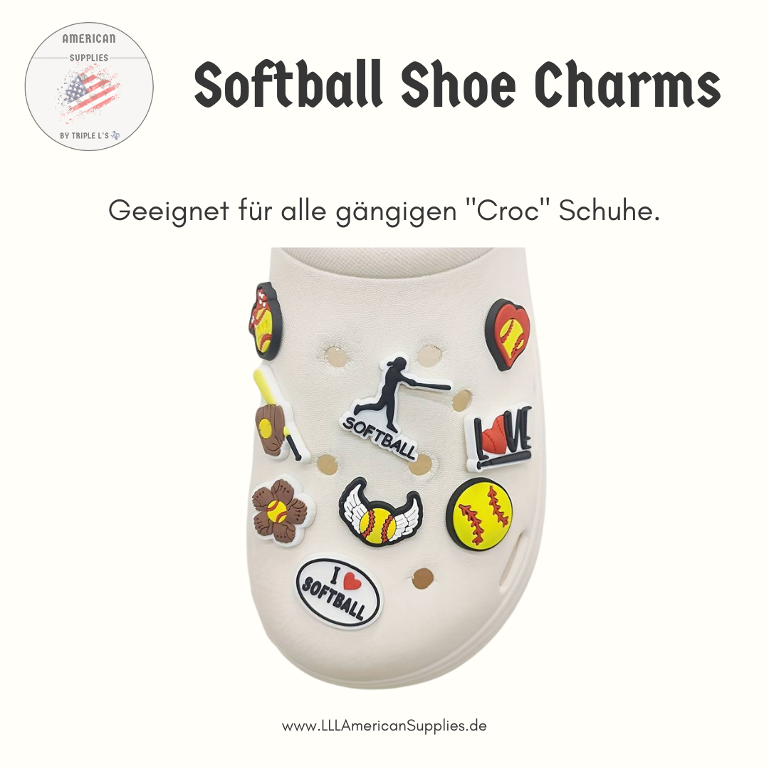 Softball Schuhdekorations-Charms, Schuh Accessoires, Taschen Accessoires