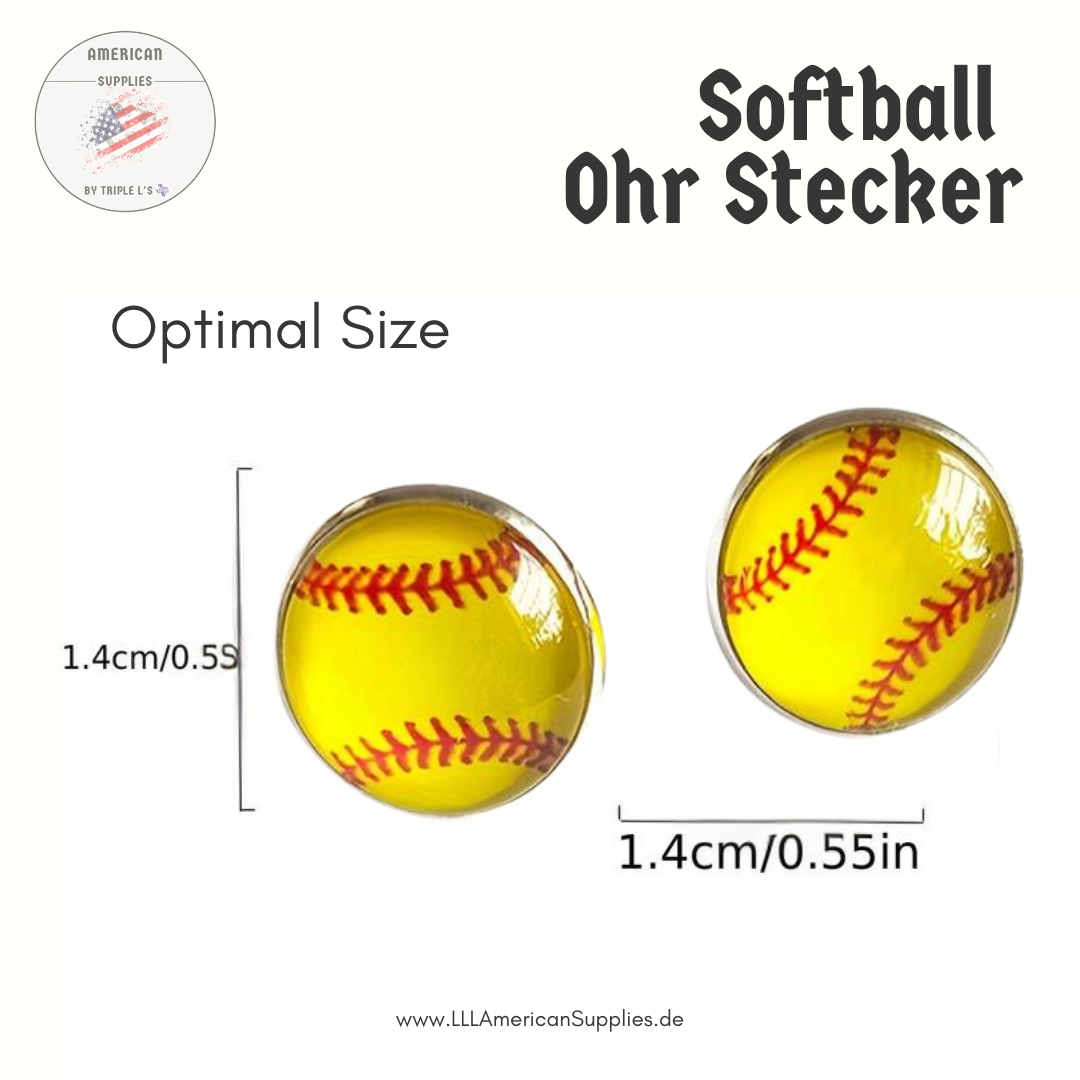 Softball Ohr Stecker gelb -ultra leicht- Softball
