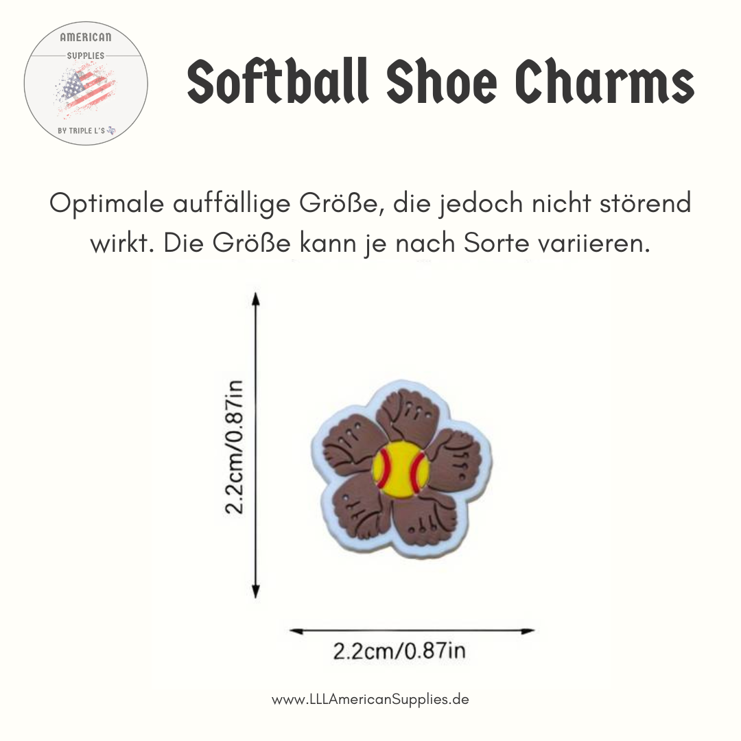Softball Schuhdekorations-Charms, Schuh Accessoires, Taschen Accessoires