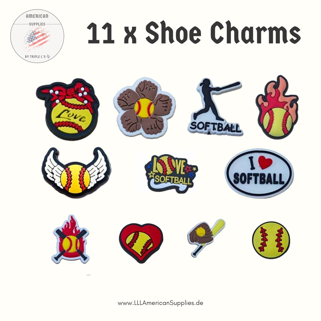 Softball Schuhdekorations-Charms, Schuh Accessoires, Taschen Accessoires