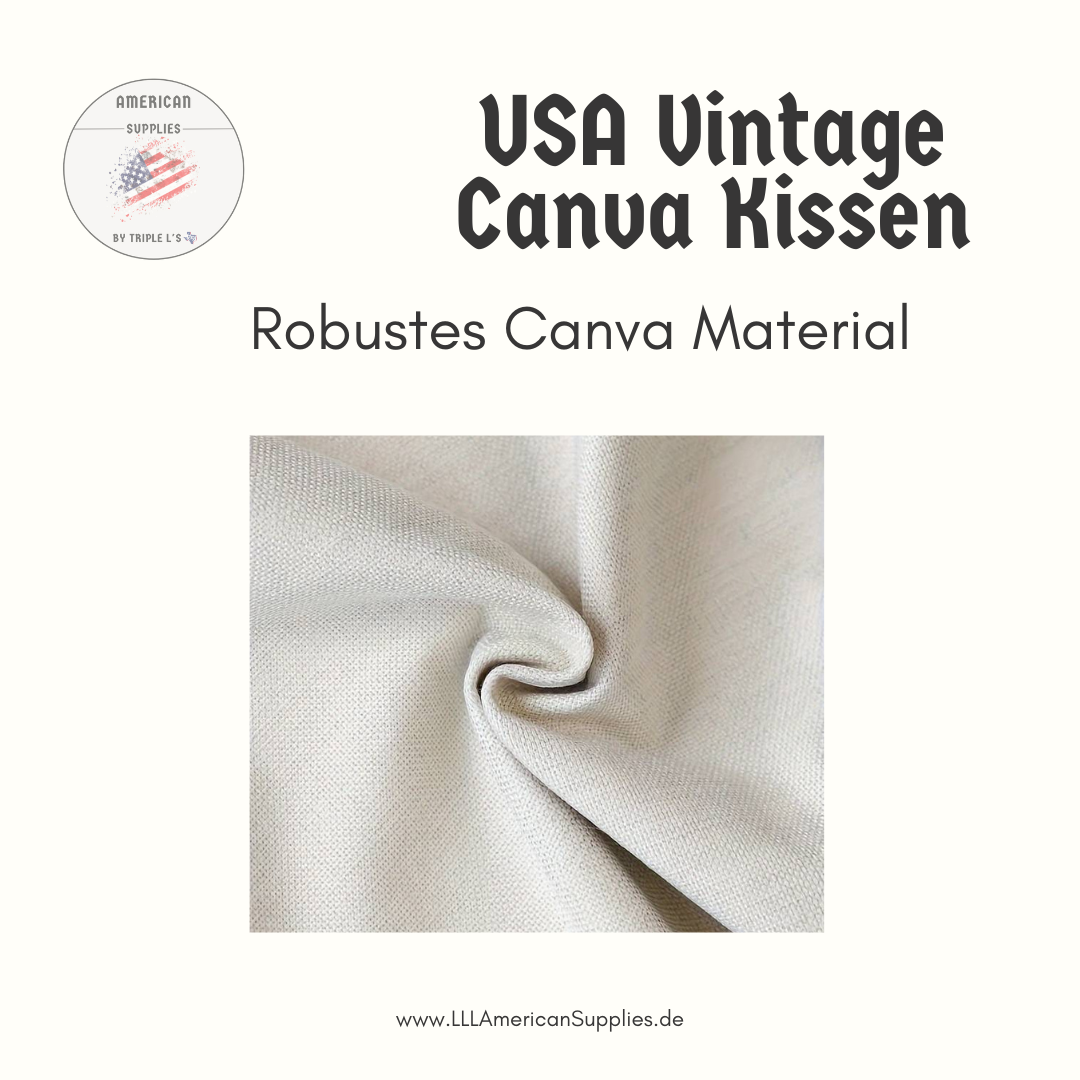 1x Vintage Kissenhülle, USA Flagge Kissen (40cmx40cm), canvas
