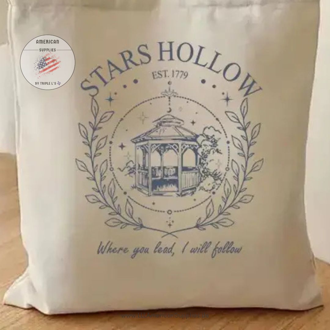 "Where you lead" Stars Hollow Tasche, Gilmore Girls Bag -Where you lead- Stofftasche Stars Hollow