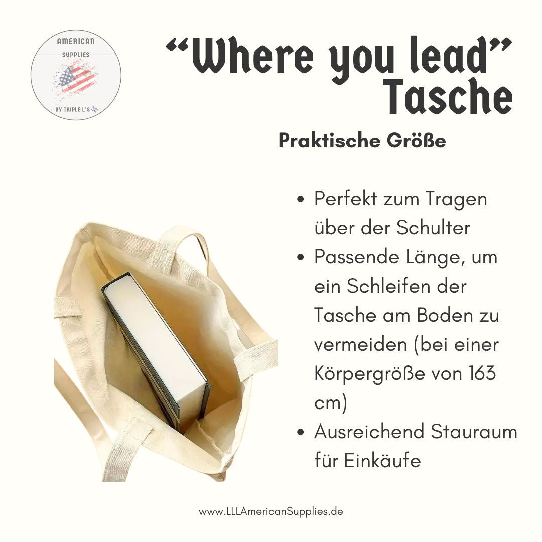 "Where you lead" Stars Hollow Tasche, Gilmore Girls Bag -Where you lead- Stofftasche Stars Hollow