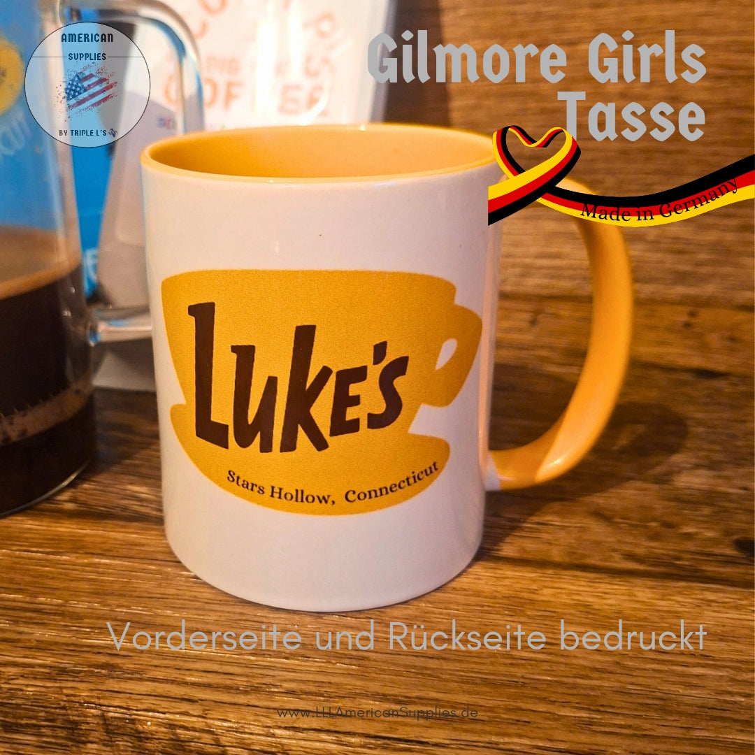 Luke's Diner Tasse -gelb-, Gilmore Girls Coffee to go Becher -Coffee, Coffee, Coffee- 350ml Made in Germany