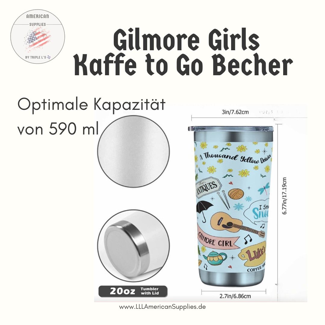 Gilmore Girls Coffee to go Becher hellblau - Coffee, Coffee, Coffee -Isolierter Kaffebecher 590ml