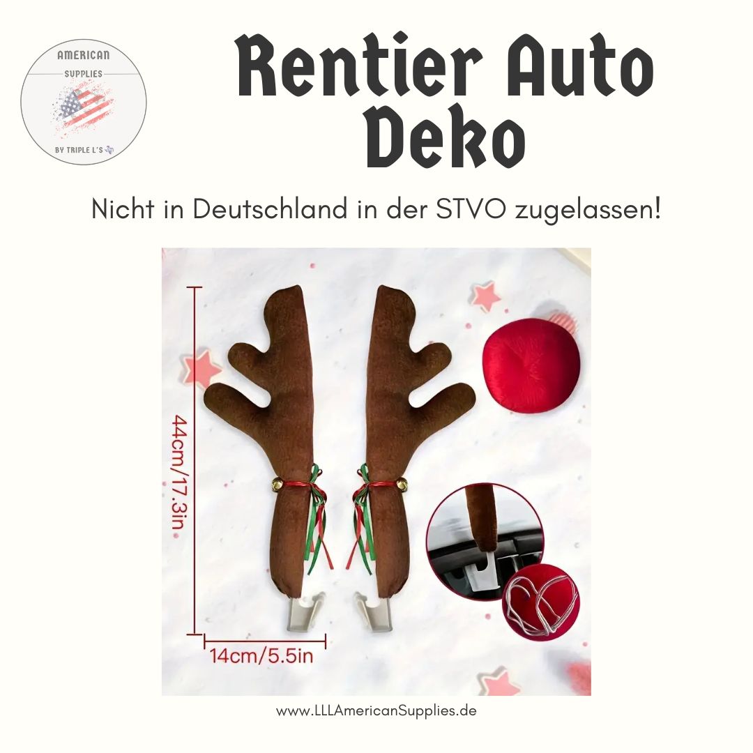 Rentier, Elch Auto-Dekoset – Geweih & Nase