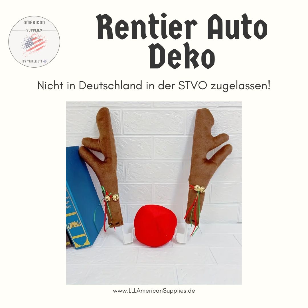Rentier, Elch Auto-Dekoset – Geweih & Nase