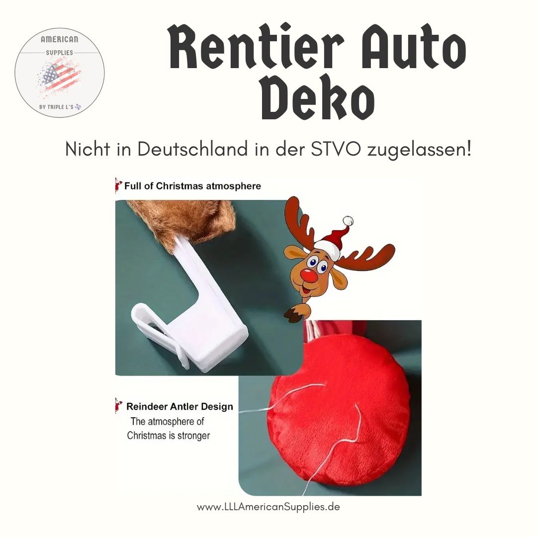 Rentier, Elch Auto-Dekoset – Geweih & Nase