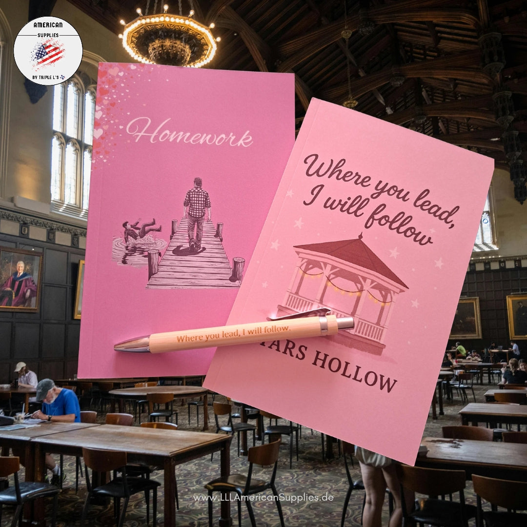 Gilmore Girls „Where You Lead, I Will Follow“ Kugelschreiber – aus Naturholz, schwarze Mine