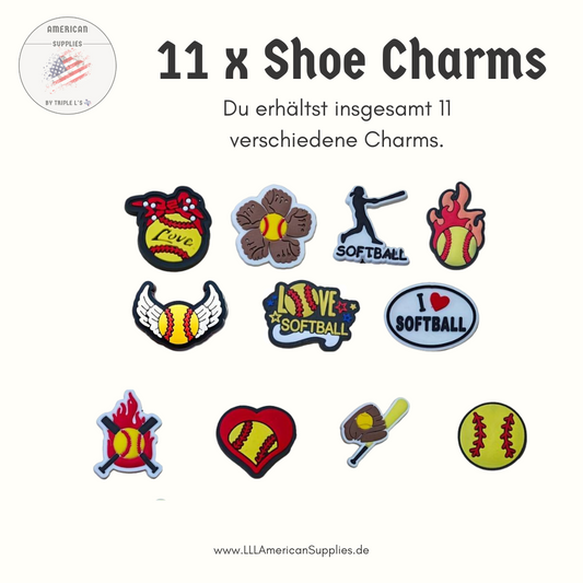 Softball Schuhdekorations-Charms, Schuh Accessoires, Taschen Accessoires