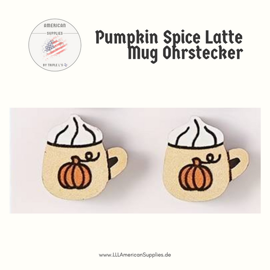 Pumpkin Spice Latte Coffee Mug Ohrringe mit Sahne-Topping -bedruckt-