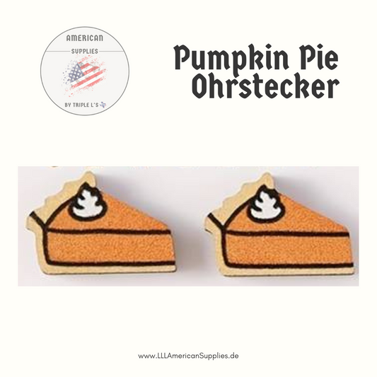 Pumpkin Pie Ohrstecker, Kürbis Kuchen -bedruckt-