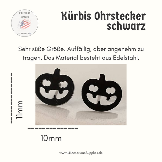 Schwarze Edelstahl Kürbis Ohrringe -Black Pumpkin Earring-