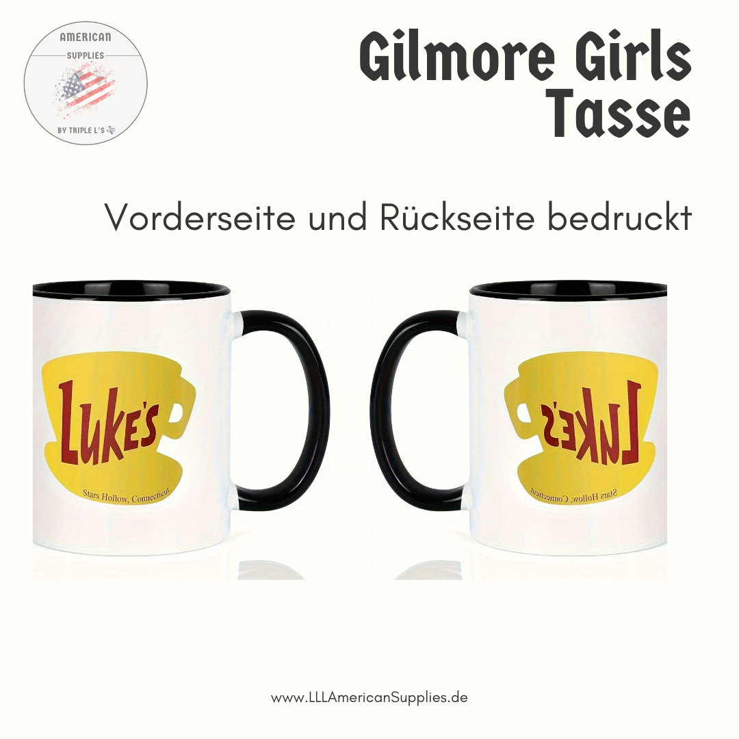 Luke's Diner Tasse -schwarz-, Gilmore Girls Coffee to go Becher -Coffee, Coffee, Coffee- 330ml