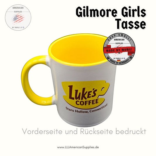 Luke's Diner Tasse -gelb-, Gilmore Girls Coffee to go Becher -Coffee, Coffee, Coffee- 350ml Made in Germany