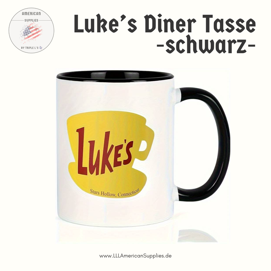 Luke's Diner Tasse -schwarz-, Gilmore Girls Coffee to go Becher -Coffee, Coffee, Coffee- 330ml