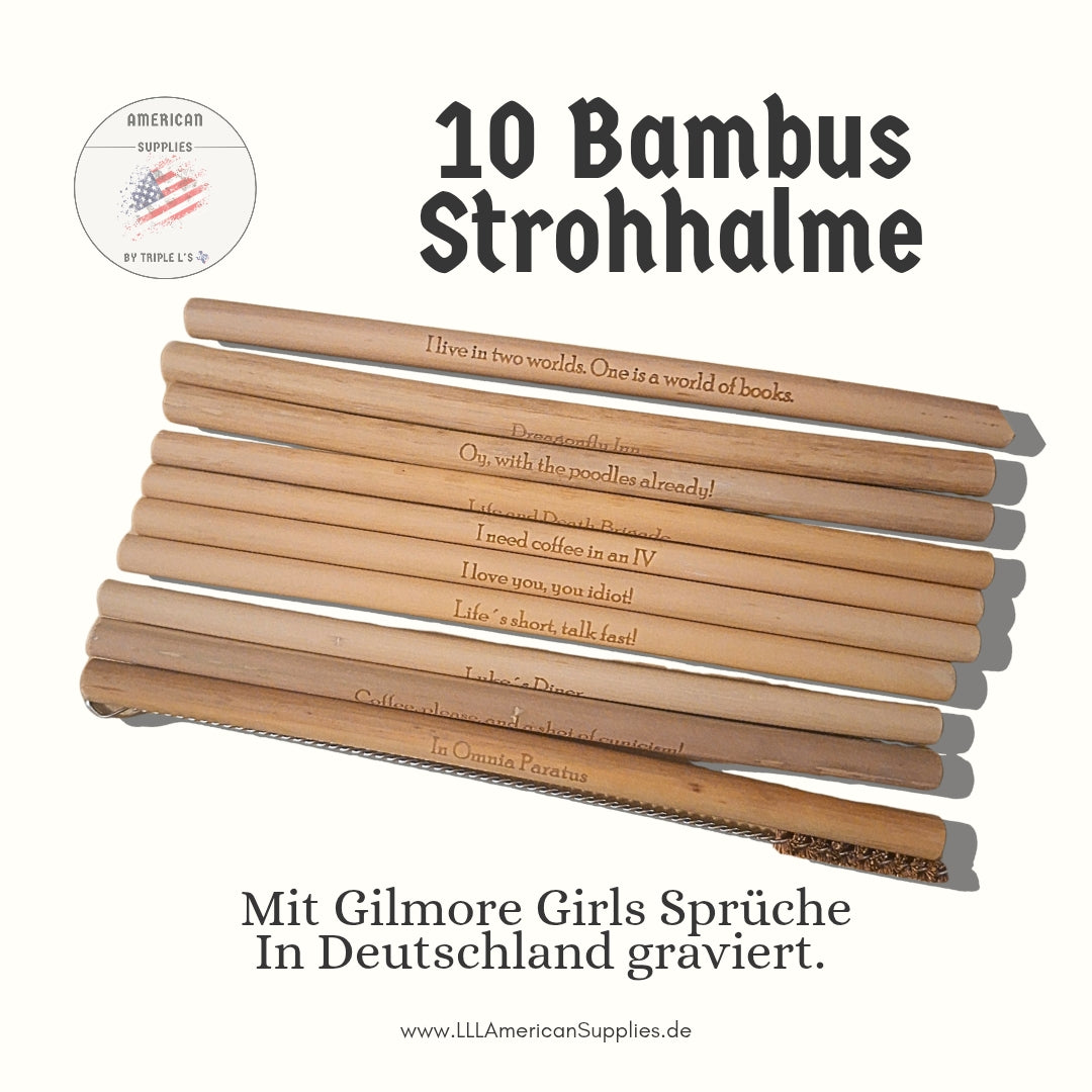 Bambus Strohhalm, Bamboo Drinking Straws – Gilmore Girls Edition (10 Sprüche)