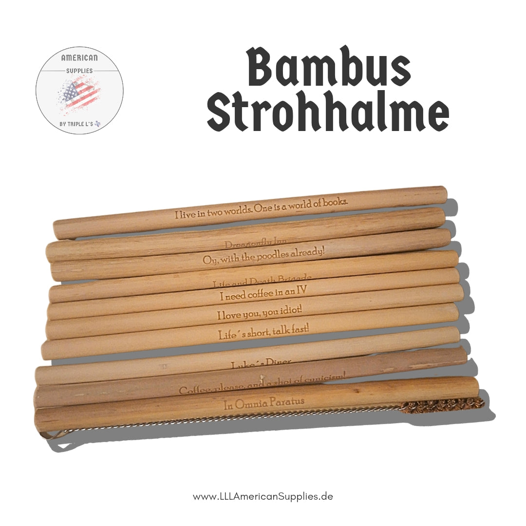 Bambus Strohhalm, Bamboo Drinking Straws – Gilmore Girls Edition (10 Sprüche)