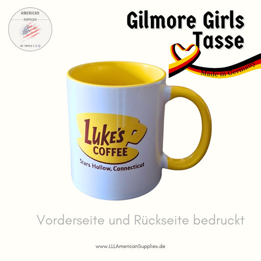 Luke's Diner Tasse -gelb-, Gilmore Girls Coffee to go Becher -Coffee, Coffee, Coffee- 350ml Made in Germany