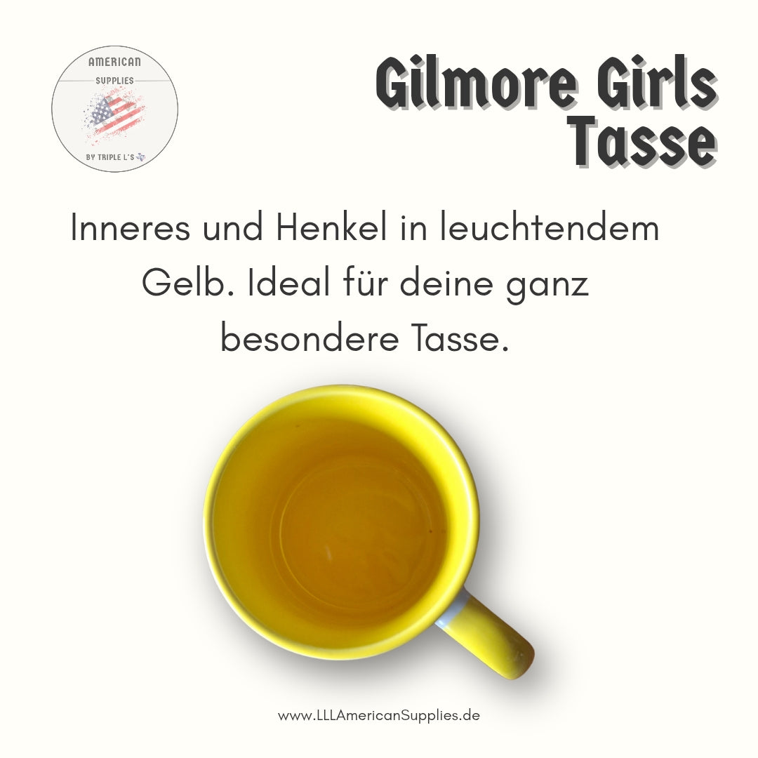 Luke's Diner Tasse -gelb-, Gilmore Girls Coffee to go Becher -Coffee, Coffee, Coffee- 350ml Made in Germany